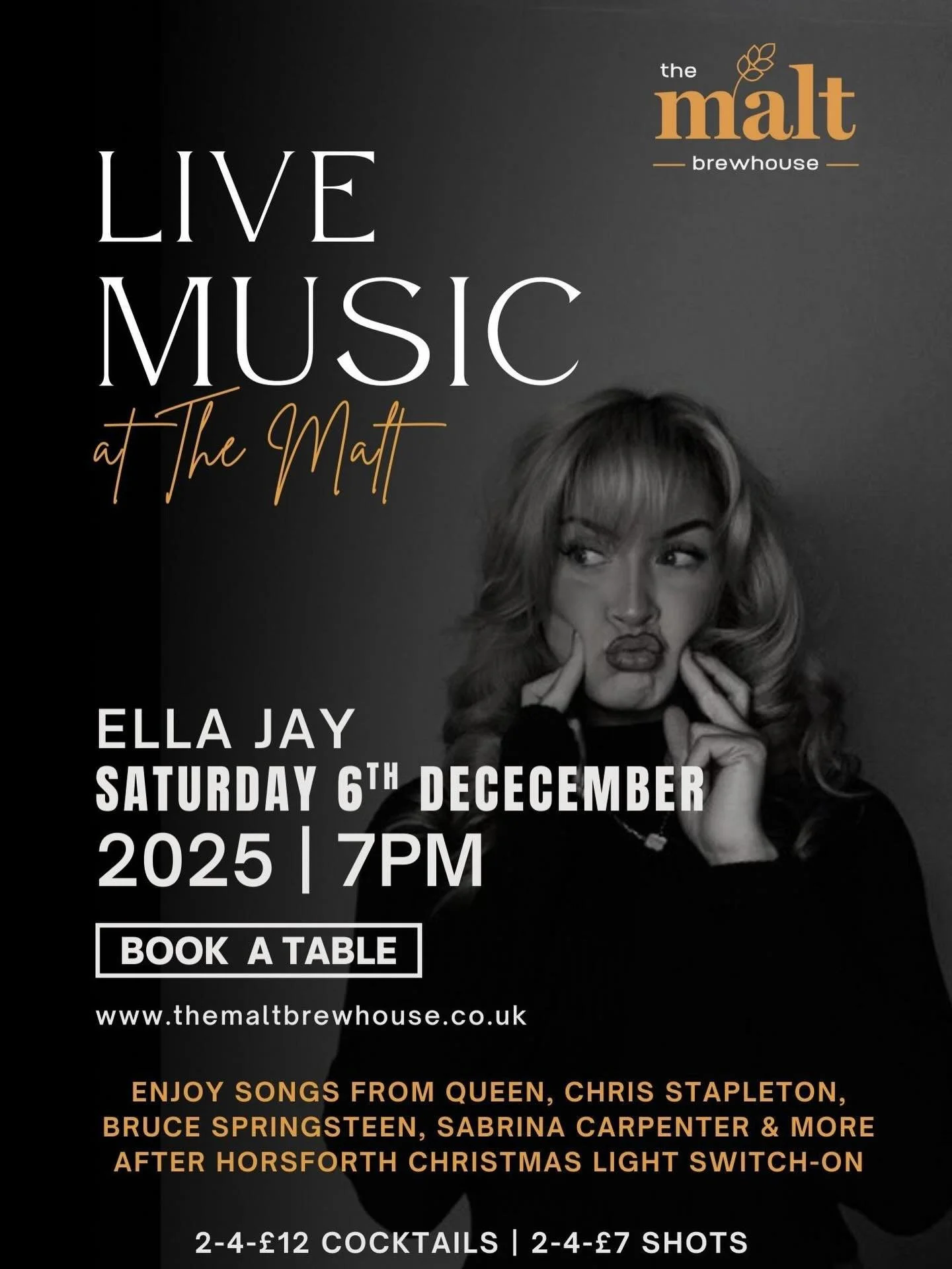 It&rsquo;s time for more live music!! 🎶 
Join us tomorrow night after the Leeds game, where we will be joined by the incredible @ellajay_music 
From Bruce Springsteen to Sabrina Carpenter, Ella has it all! 
Let us be the sound of your Saturday night