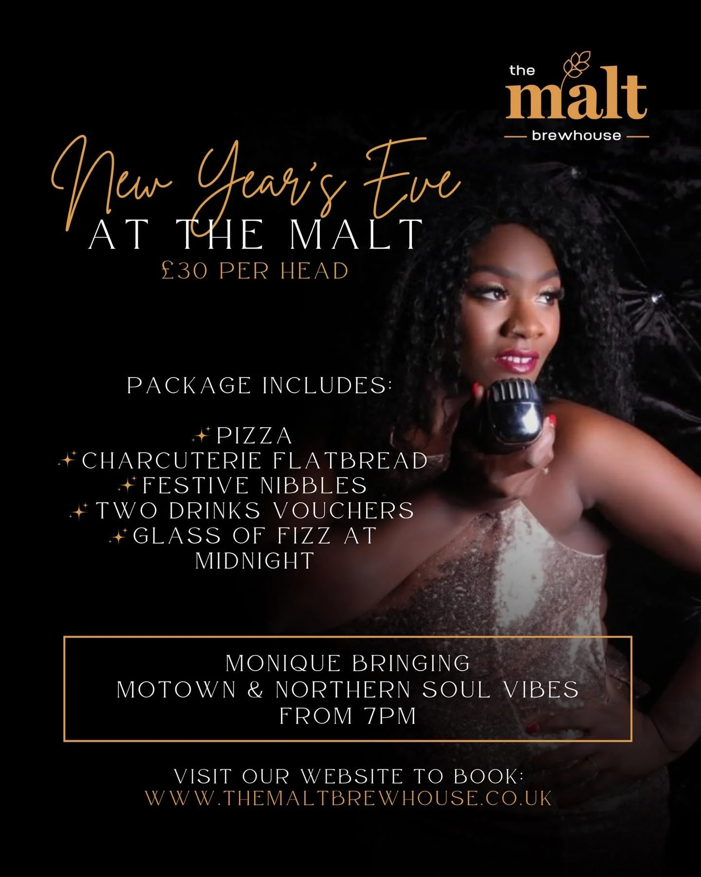 ✨ NEW YEAR&rsquo;S EVE AT THE MALT ✨
We&rsquo;re open from 12pm for family drinks and food before the celebrations kick in 🎉

As the evening rolls in, join our NYE Supper Club (&pound;30pp) which includes:
✨ Festive pizza
✨ Charcuterie Flatbread
✨ F