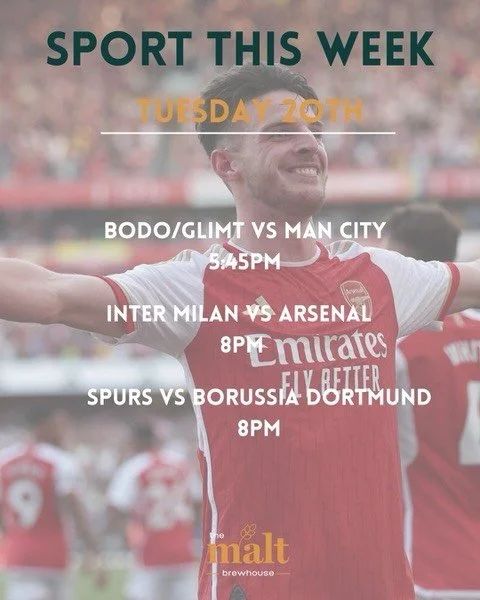 Check out our sports schedule for this week!! ⚽️
We&rsquo;ve got a jam packed weekend, filled with some huge games! ⚽️
See anything you like? 
Make sure to book your spot online now! 🤩