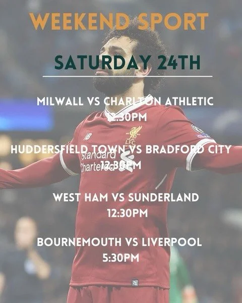Need somewhere for your sports fix this weekend?
The Malt has got you covered! ⚽️
Check out what we&rsquo;ve got showing throughout the weekend! 🤩
Make sure to book your spot now!