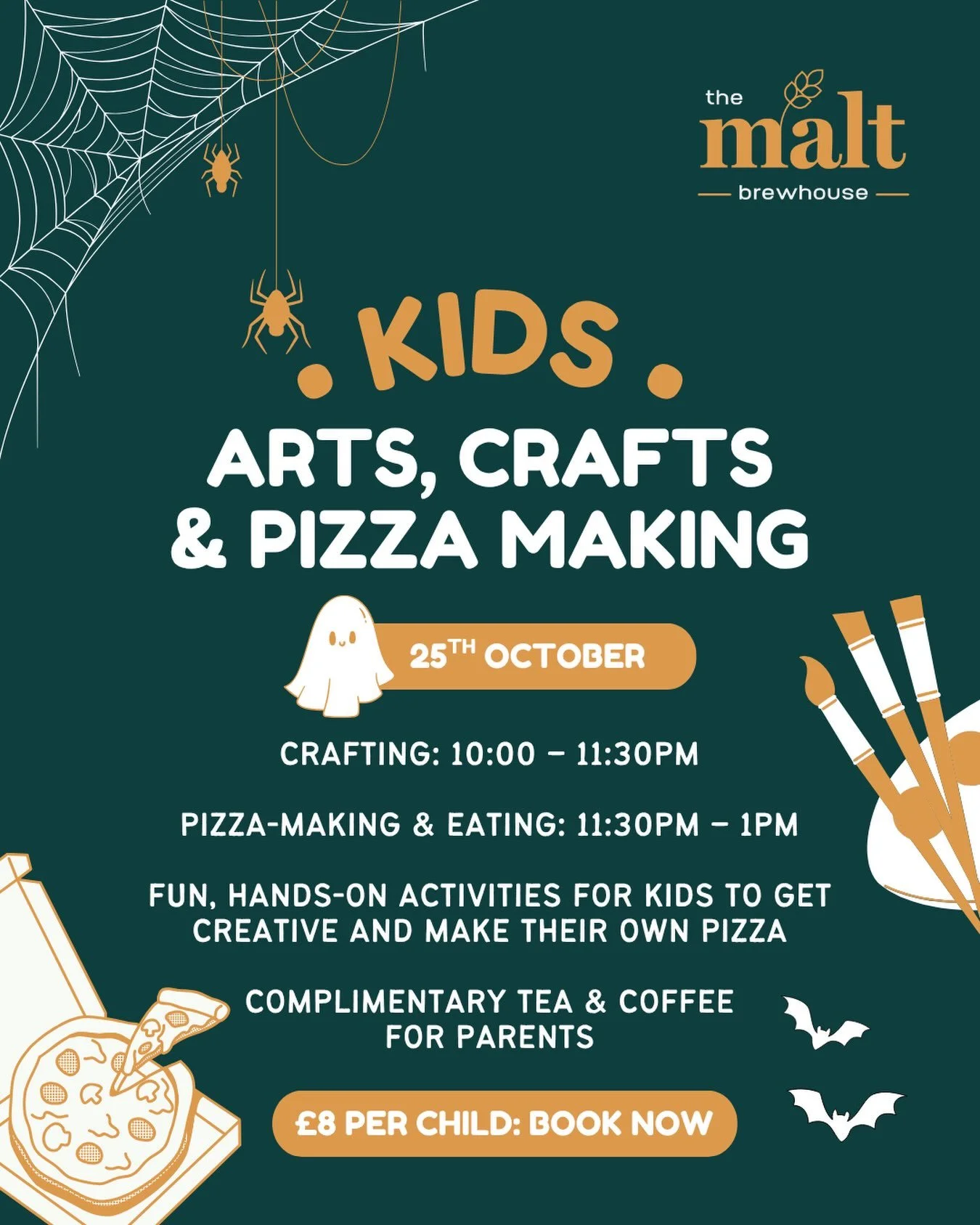 🧙Little witches, wizards &amp; pizza makers&hellip; your Saturday morning plans are SORTED! 🎃👻🍕

Our popular Kids&rsquo; Pizza Making &amp; Craft Morning is back &hellip; but this time, we&rsquo;re adding a seriously spooky twist! 🕷️

Expect Hal