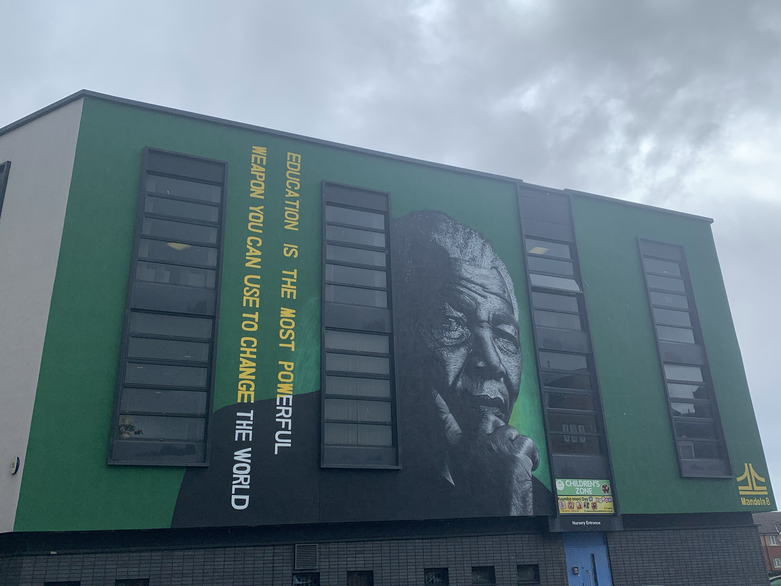 Mural of Nelson Mandela by John Culshaw in L8 (Toxteth), photographed by Flora Zajicek