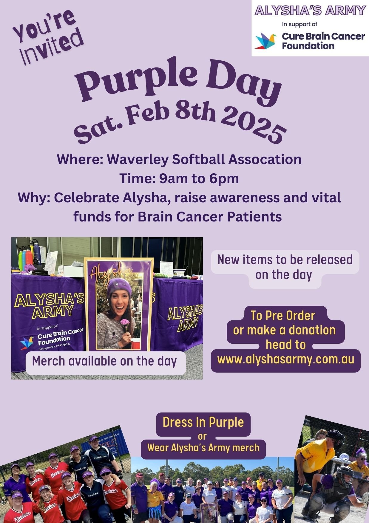 Alysha's Army Purple Day 