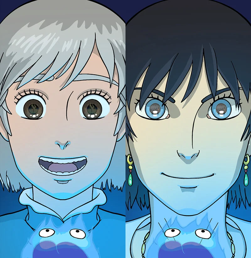 Eye Reflection - Studio Ghibli's Howl's Moving Castle - Sophie & Howl (and Calcifer)