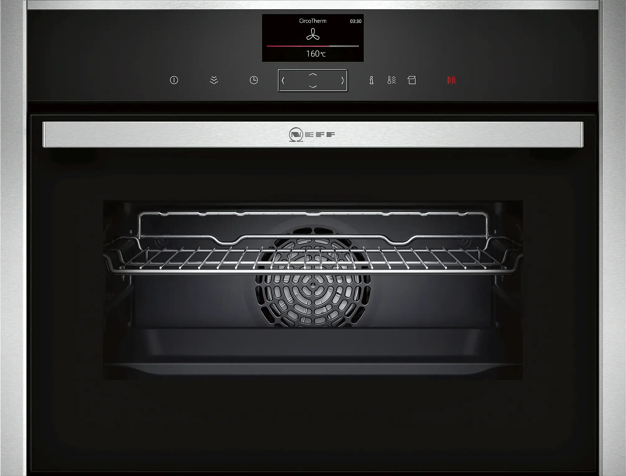 NEFF N 90, Built-in compact oven with steam function, 60 x 45 cm, stainless steel c17fs32