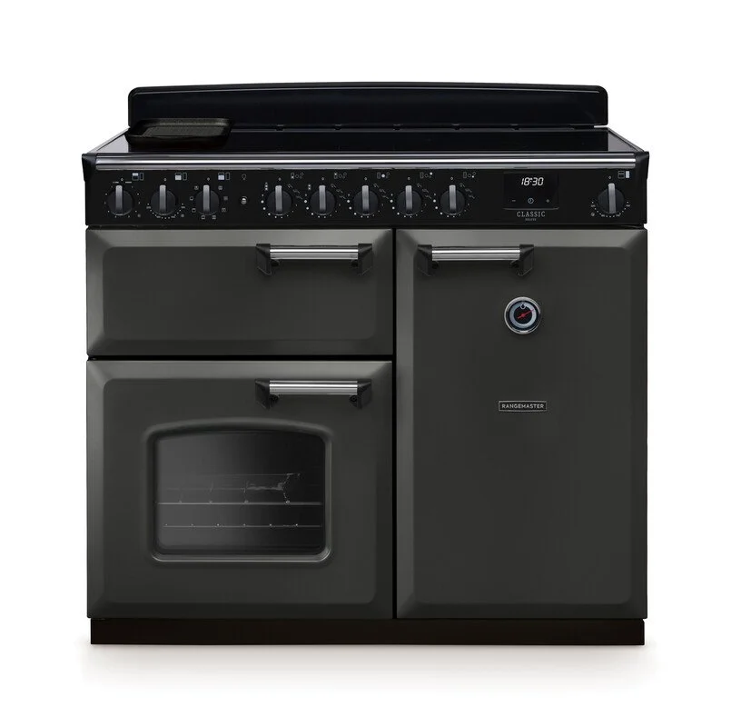 Rangemaster Classic Deluxe 100 Induction Slate with Chrome trim CLDL100EIPSLT/CM1