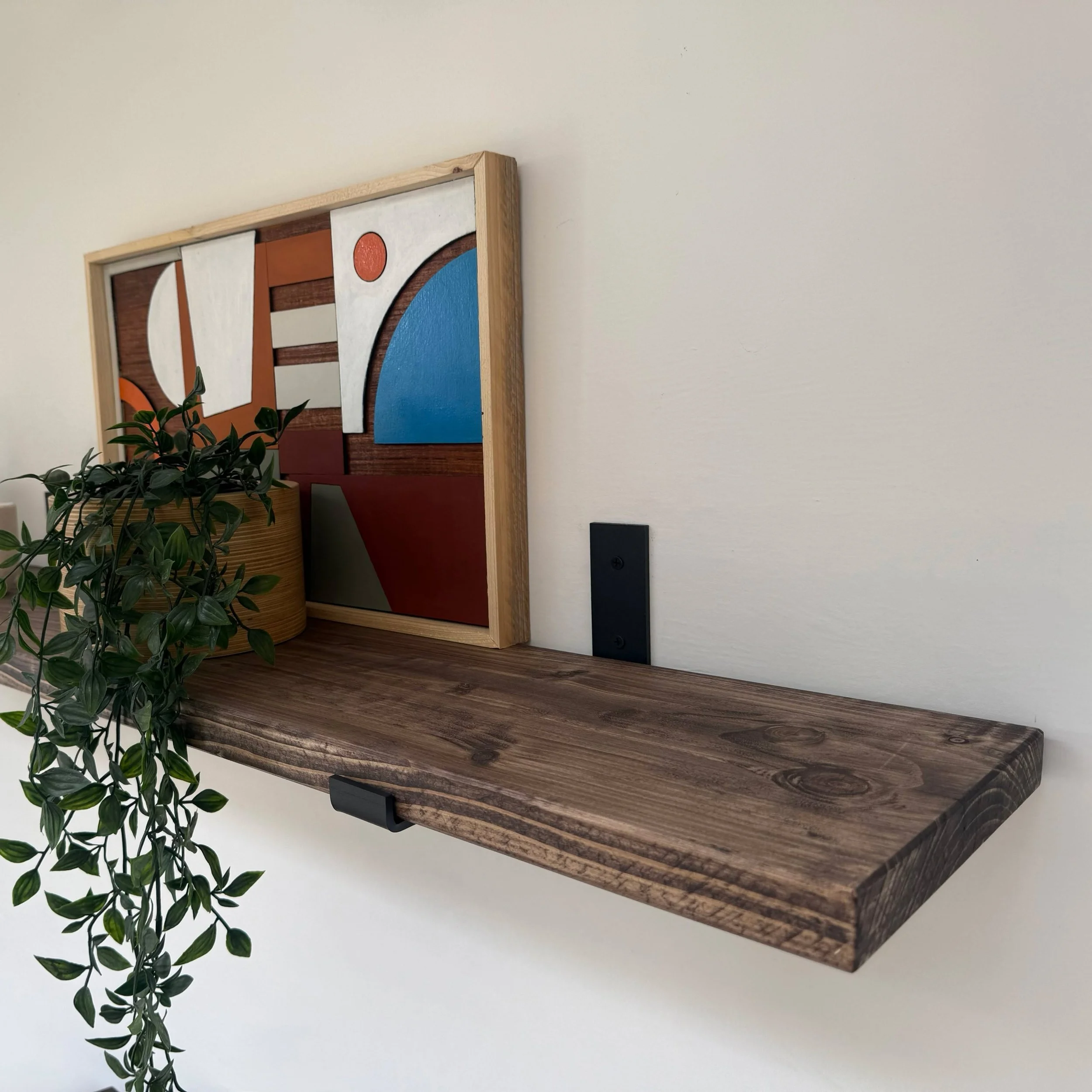 Wooden Shelf with Hanging Brackets