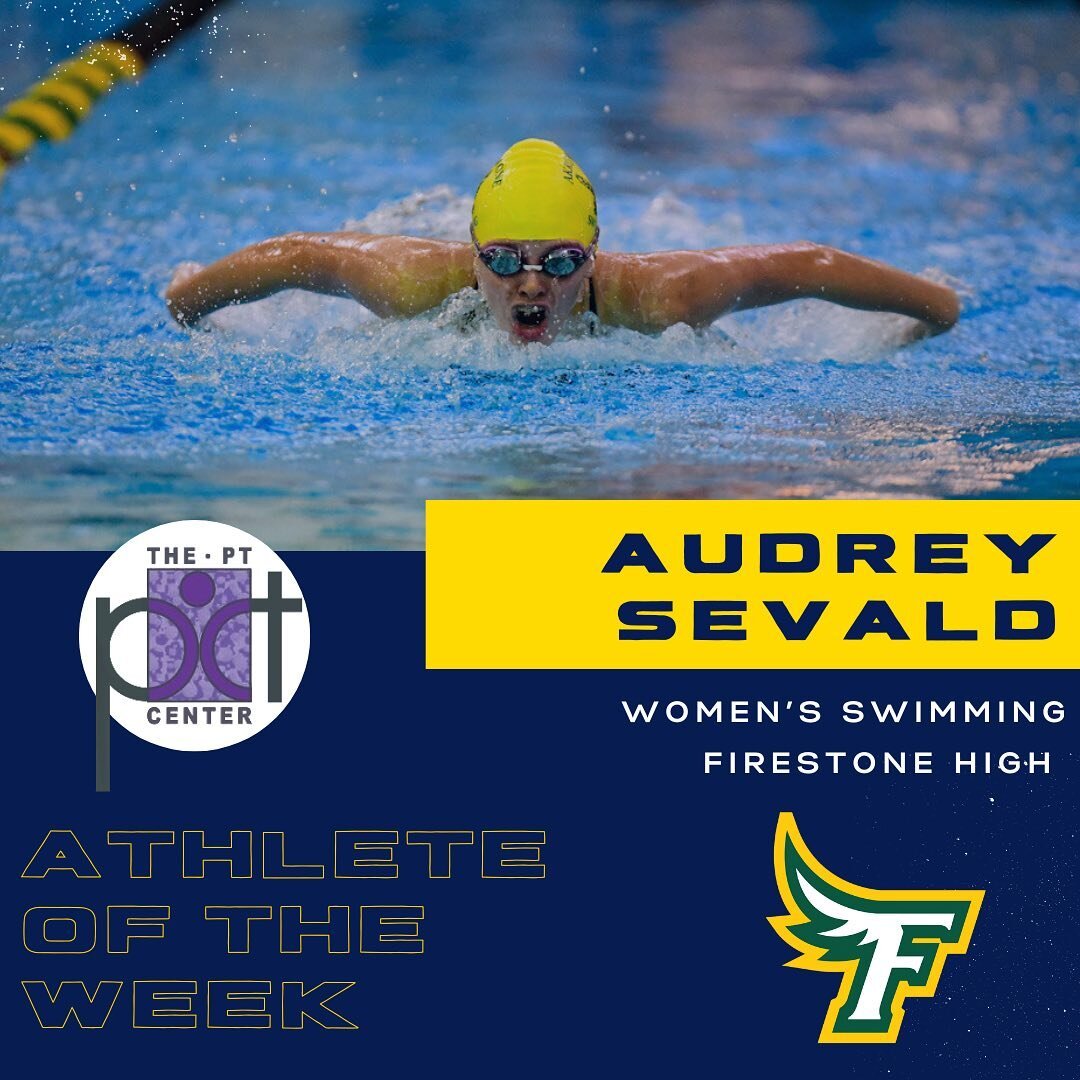 This week&rsquo;s Athlete of the Week goes to Audrey Sevald!! Audrey is a Junior at Firestone High School on the Swim Team. 

Audrey has been consistently coming to the PT Center for about 2 1/2 months but has been in and out for the past few years. 