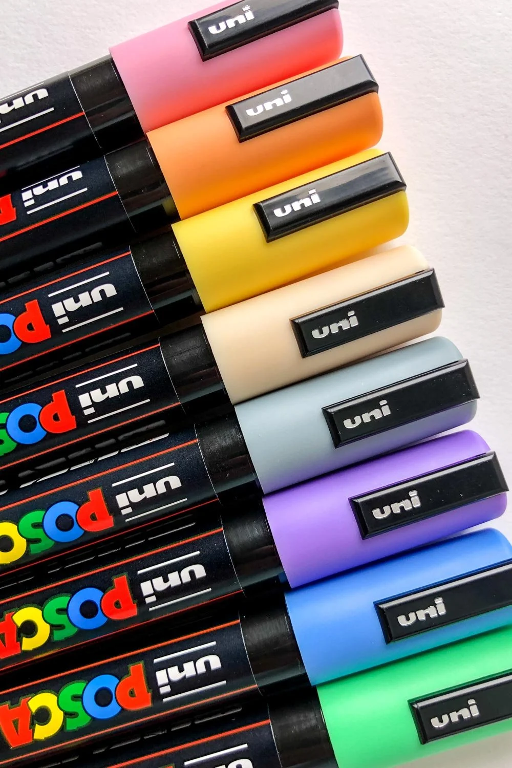 uni POSCA pens in pastel colours