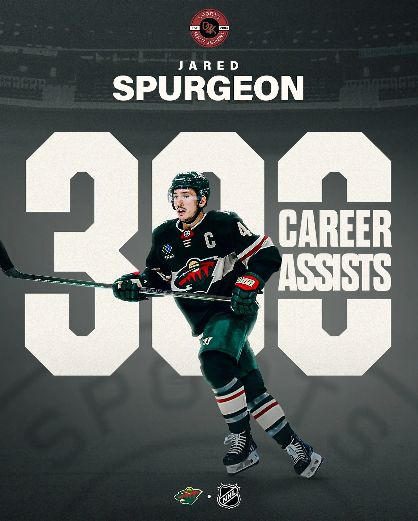 300 🍎's for the Cap! Congratulations to O2K client @jaredspurgeon46 on recording his 300th career NHL assist!
#mnwild #stateofhockey #minnesota #wild #nhl
