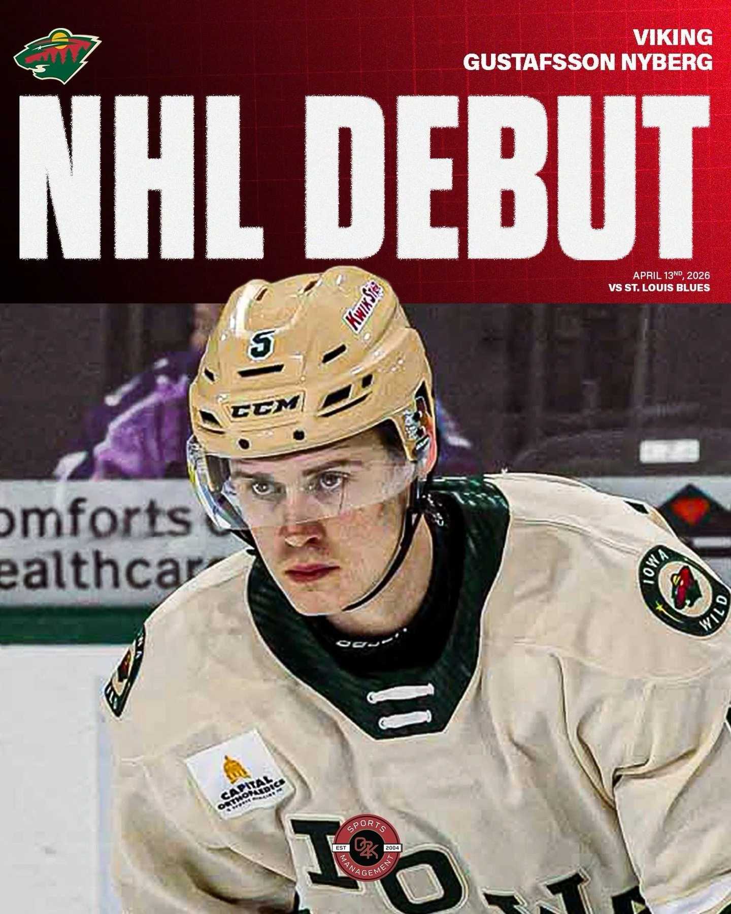 A moment he'll never forget 👏 Congratulations to O2K client @viking_gustavsson21 on making his NHL debut with the @minnesotawild! We're proud to be with you every step of the way, Viking!
#mnwild #hockeylife #minnesota #stateofhockey
