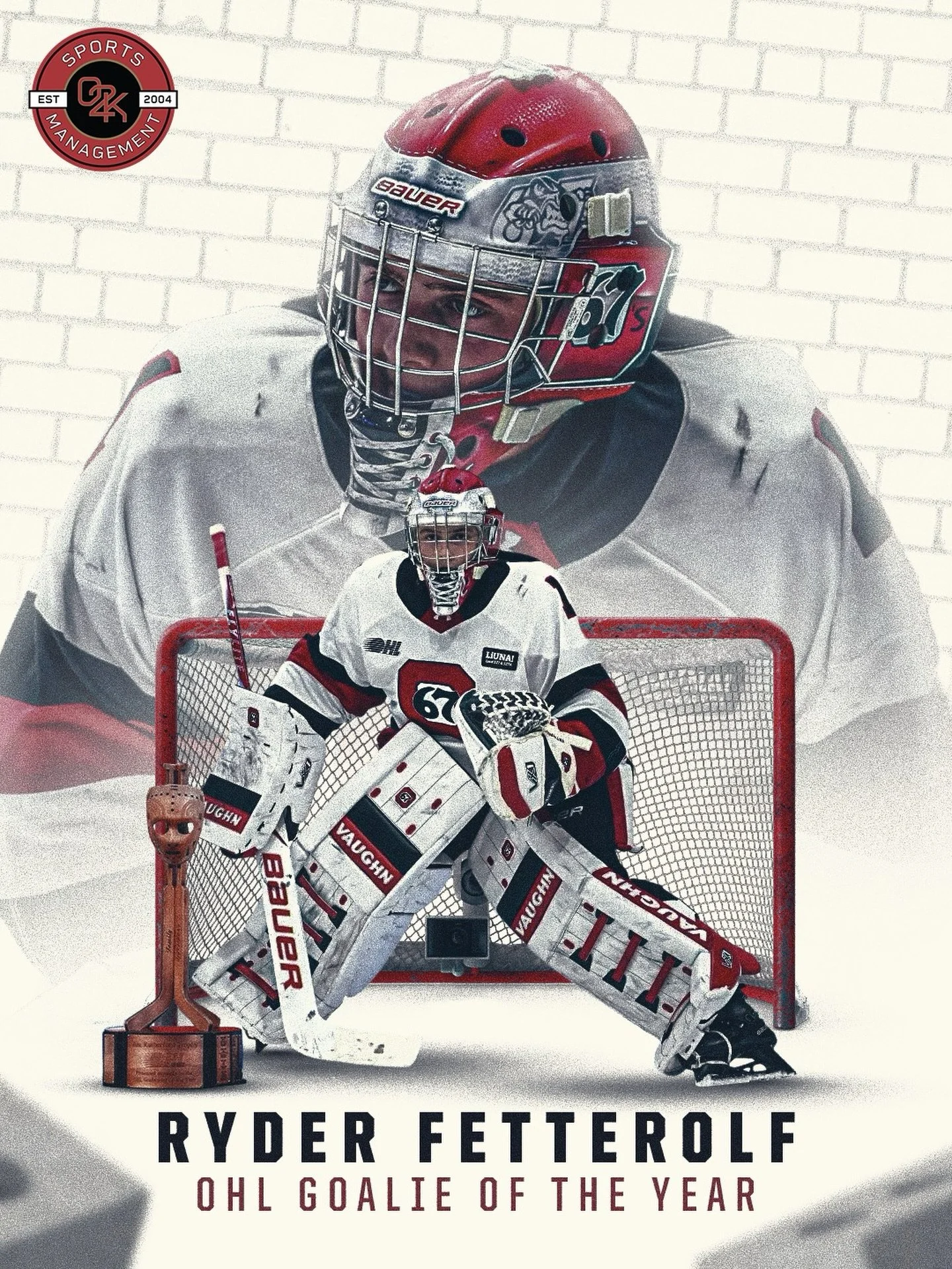 The Brick Wall gets his honors 👏 Congratulations to O2K client @ryderfetterolf1 on becoming the latest OHL Goaltender of the Year as the Jim Rutherford Trophy recipient! An incredible season worthy of an incredible honor, well earned, Ryder!🔥

#ott