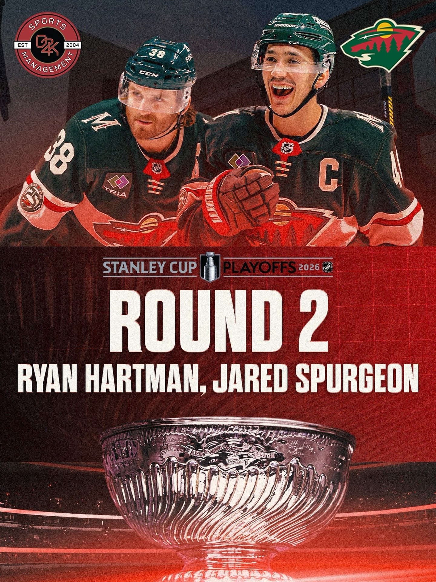 Moving on! O2K clients Jared Spurgeon and Ryan Hartman go on to the Second Round of the Stanley Cup playoffs as the Minnesota Wild take down the Dallas Stars!

#mnwild #stateofhockey @r_hartman24 @jaredspurgeon46 #nhl #stanleycup