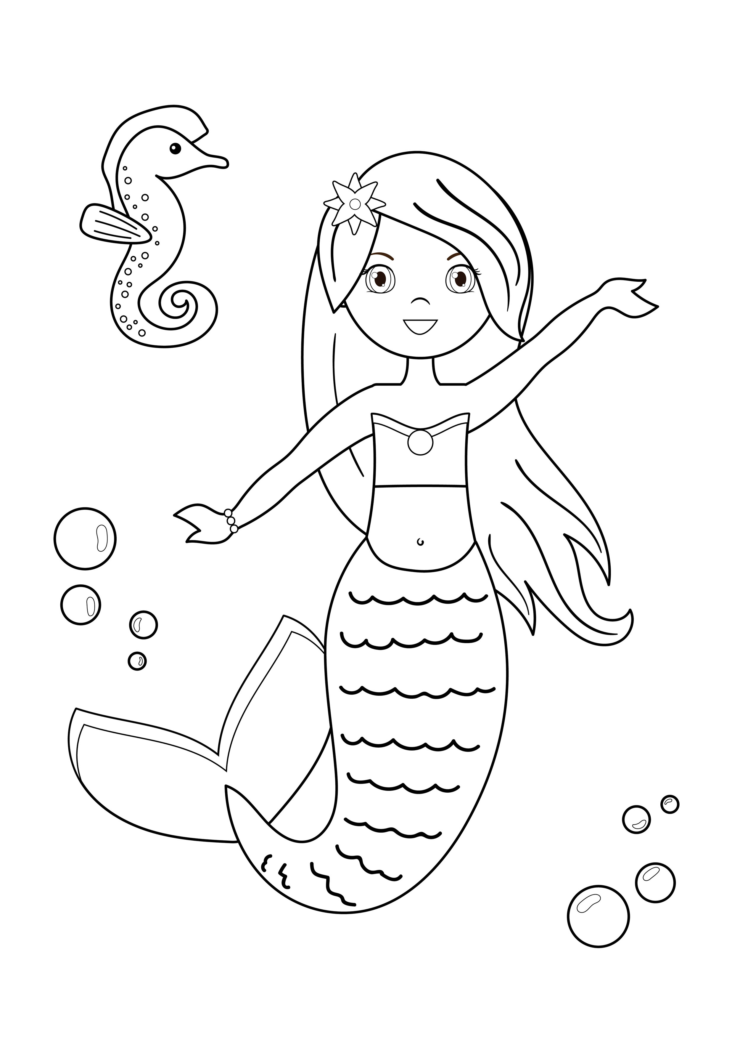 Mermaid Coloring Pages — Happies
