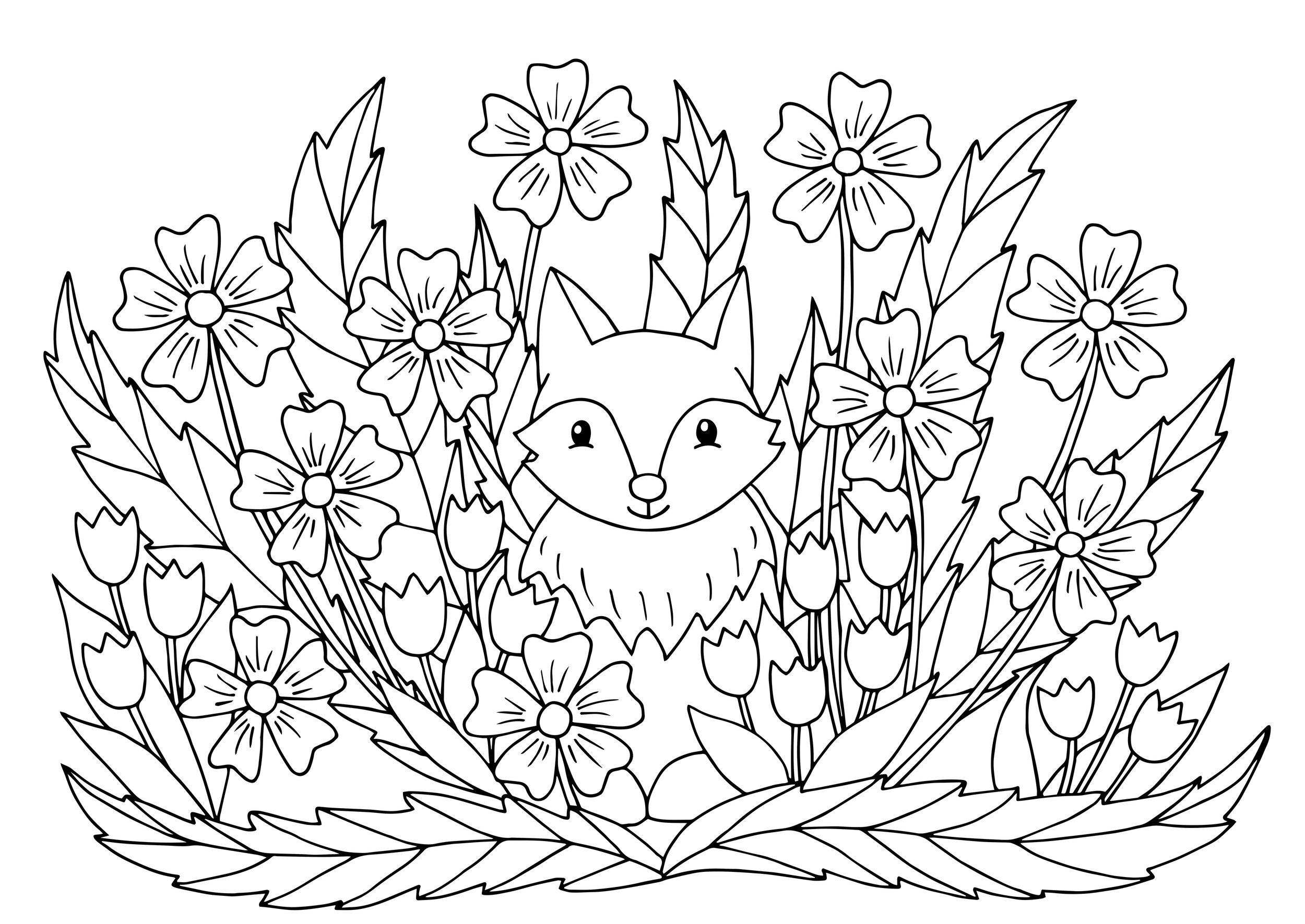 Coloring Pages of Flowers — Happies