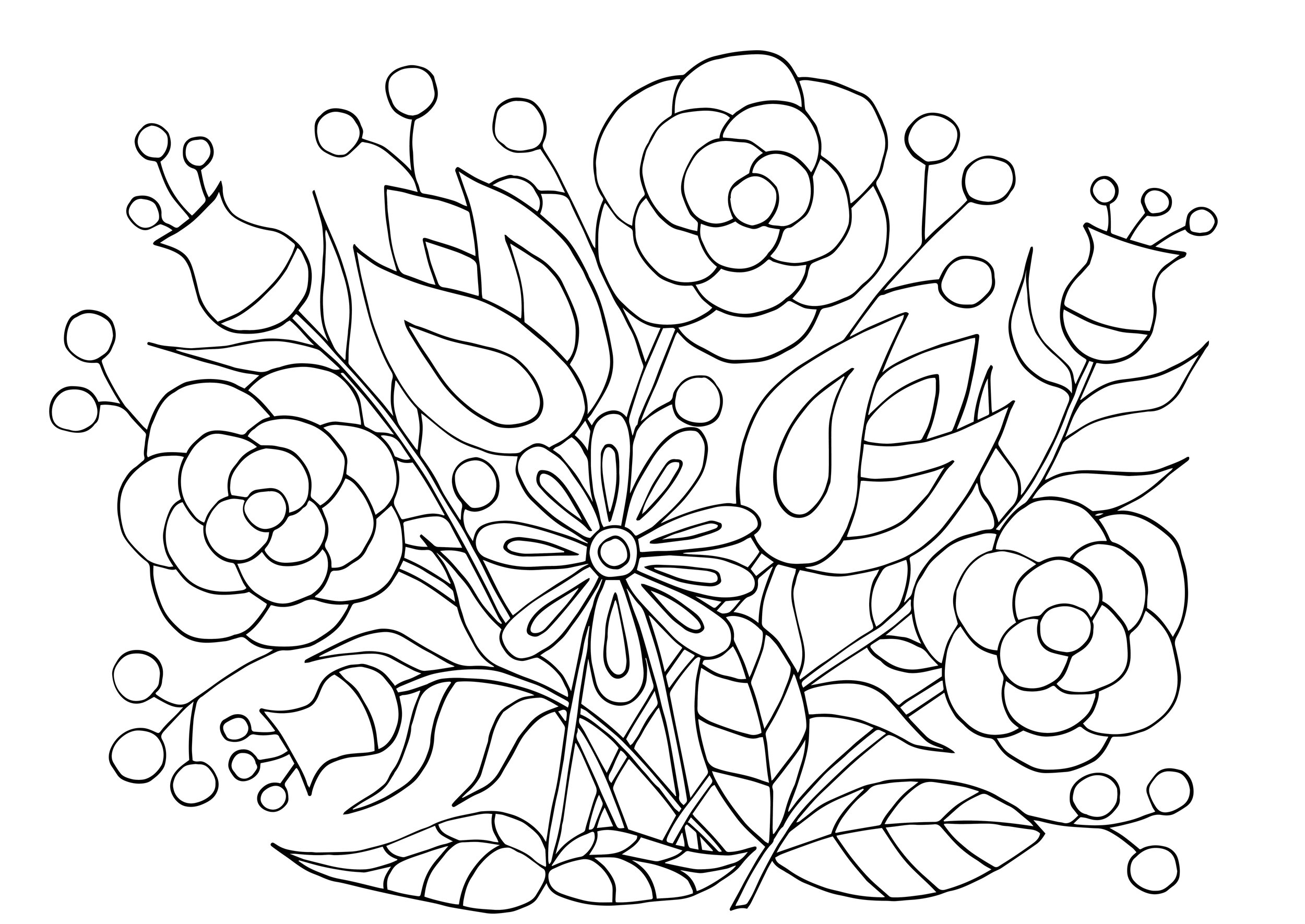 Coloring Pages of Flowers — Happies