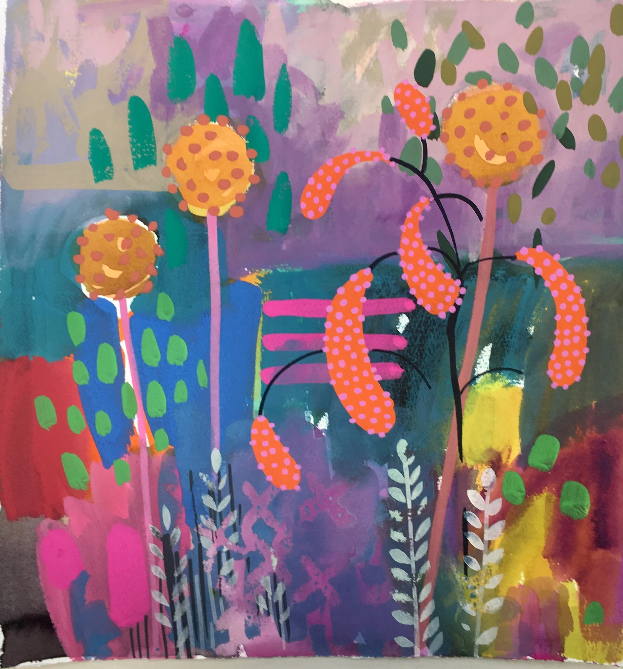 Orange Garden Fireworks 40x38cm watercolour on 365gSaunders Waterford paper AVAILABLE uf £395.jpg