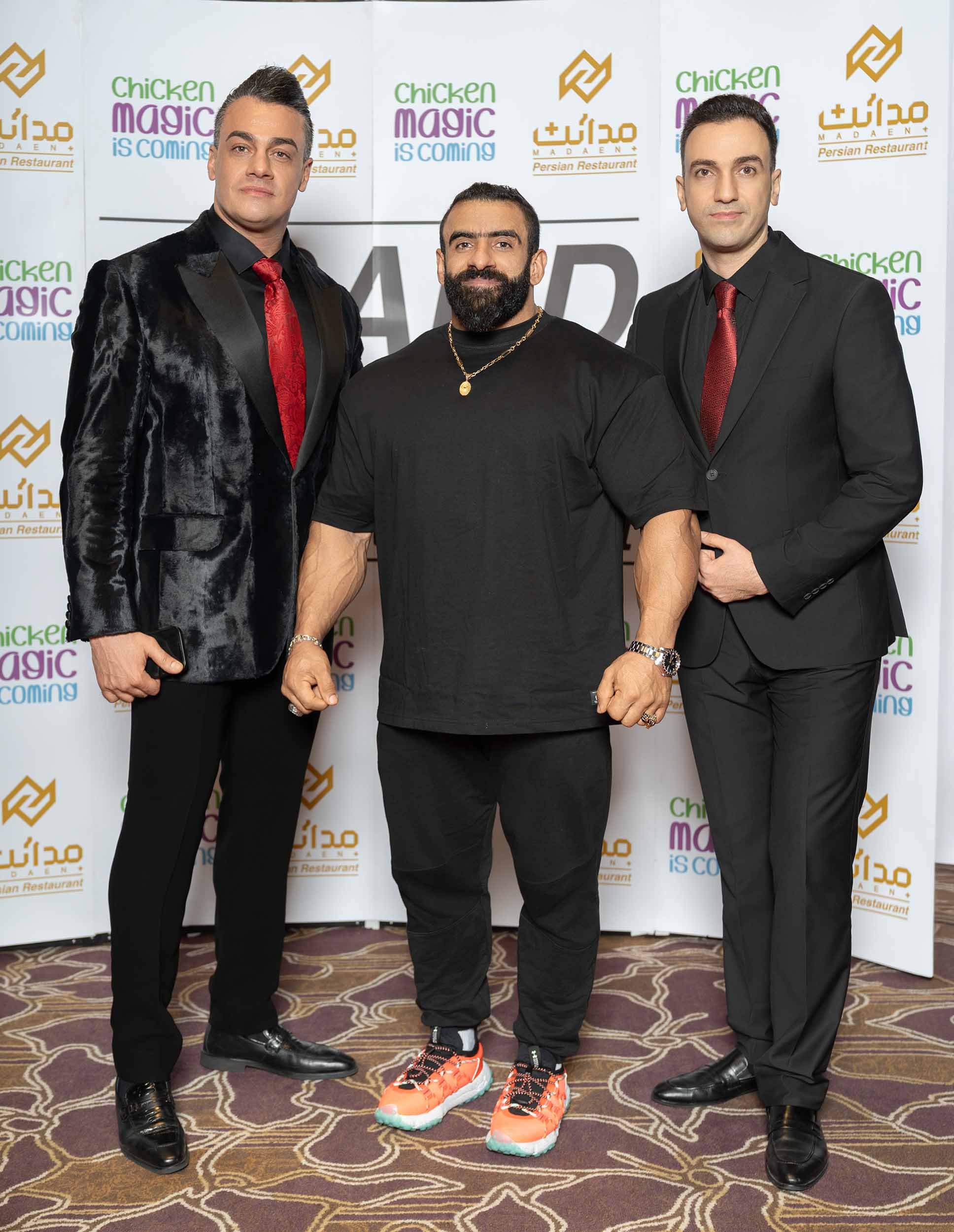 Special guests attending the grand opening celebration of Al Madaen Restaurant in Dubai.