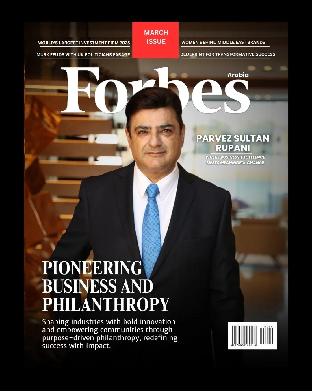 Corporate portrait photography featured on the cover of Forbes Arabia, showcasing professional executive and business photography.