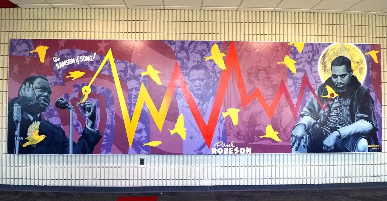 Layqa Nuna Yawar, The Robeson Paean: Performer, 2019. Wall mural. Dec 19, 2019 - Nov 25, 2022. Courtesy of the artist and Paul Robeson Galleries, Newark, NJ Campus. Photography by Luisa Pinzon. Layqa Nuna Yawar was born in Cuenca, Ecuador,…