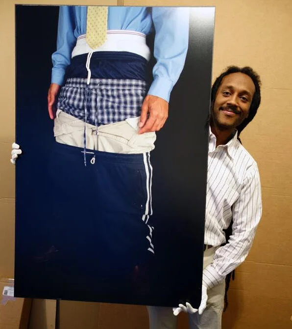 Navindren Hodges presenting Demetrius Oliver’s, Totem, 2004, from the Bill Hodges Gallery collection..&nbsp;