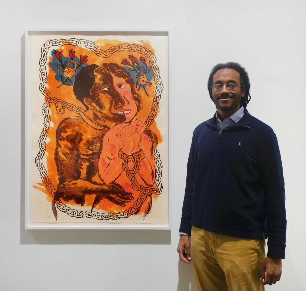 Navindren Hodges presenting Robert Colescott’s, Lock and Key I, 1989 from the Bill Hodges Gallery collection.