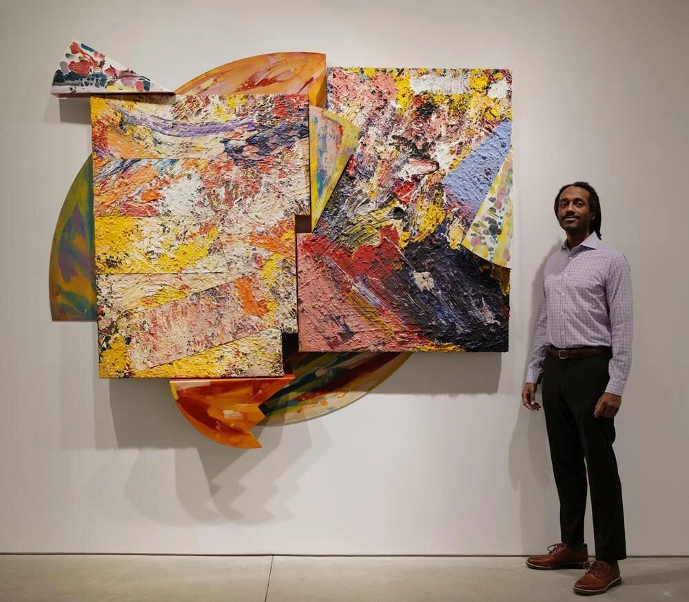 Navindren Hodges presenting Sam Gilliam’s, Renaissance I, 1986 from the Bill Hodges Gallery.&nbsp;