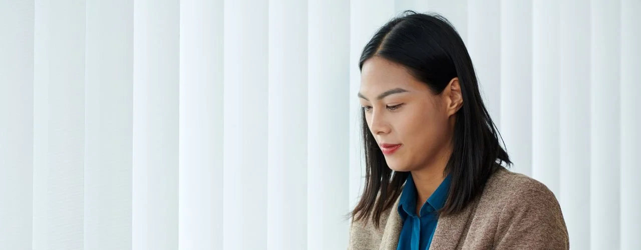 Pictured: senior marketing leader in office