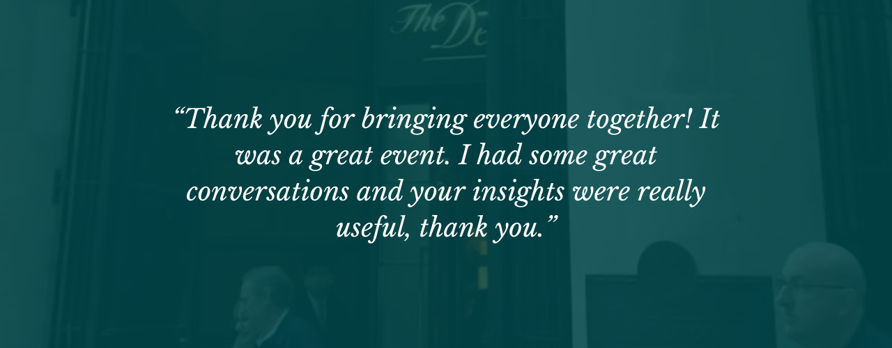 Pictured: quote from event feedback (included in text)