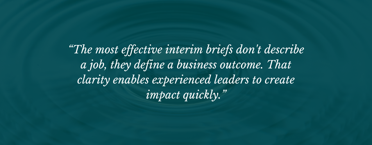 Pictured: pull-out quote from main article | What brief should you give an Interim CMO?