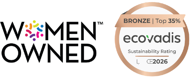 Pictured: Women Owned and EcoVadis logos