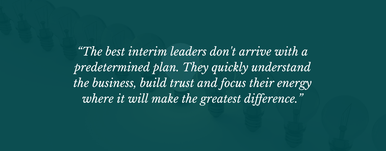 Pictured: pull-out quote from main article | How quickly should an interim marketing leader deliver impact? What the best ones do in the first six weeks