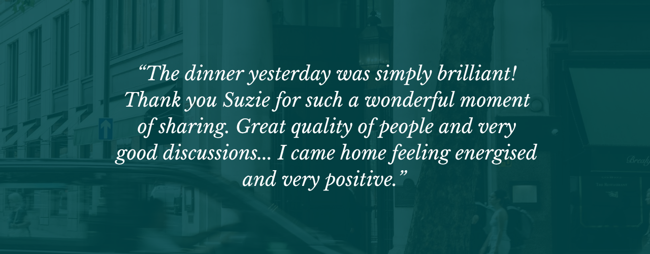 Pictured: pull out quote in front of a photo of The Delaunay | Senior marketing leadership events