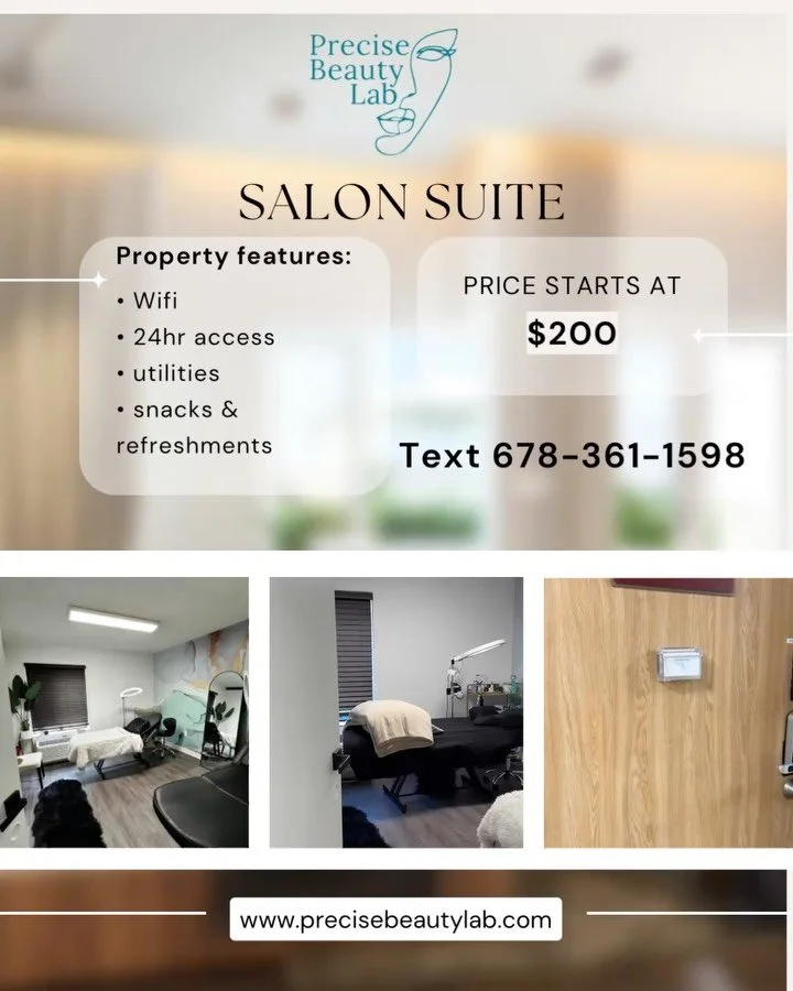 Suite Available &ndash; Daily or Monthly located 5 mins from @batteryatl 

Large, fully furnished private room inside a professional beauty suite. 24-hour access, bathrooms on site, and the option to customize the space to your aesthetic.

Ideal for 