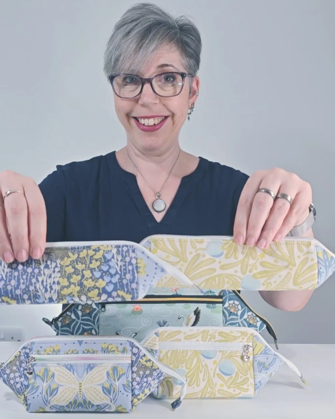 There's a joke, about a wide-mouth frog, do you know it? When I named the Wide-Mouth Pouch Family, I admit, I did cheekily have that in mind!

My patterns are always designed to be useful, but also to look good made up in the gorgeous fabrics that Vi