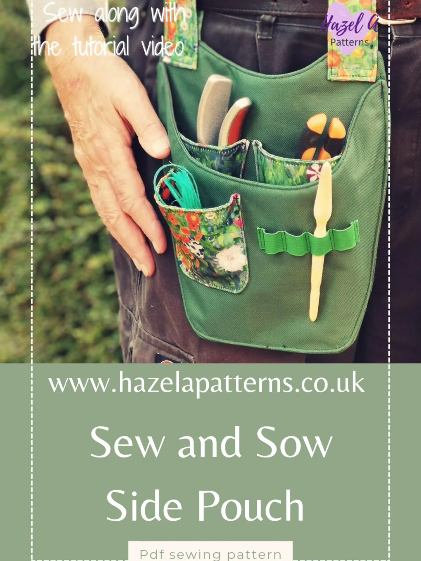 Are you looking for something to make for the gardener in your life?

The Sew and Sow Side Pouch has been designed to fit the tools that you need when you potter around the garden. All of the elements are finished off before everything is assembled a