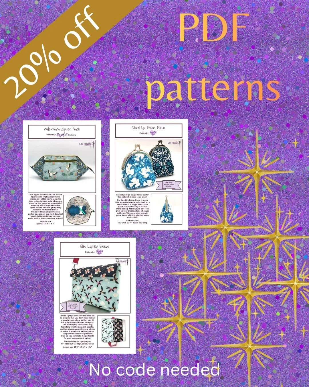 There is still time to save 20% when you buy any of the PDF patterns in the Sew Fabulous Fabrics store. You can choose to buy for yourself, or to gift your purchase to a sewing friend.
Scan the qr code to visit the Payhip store, or visit my website t