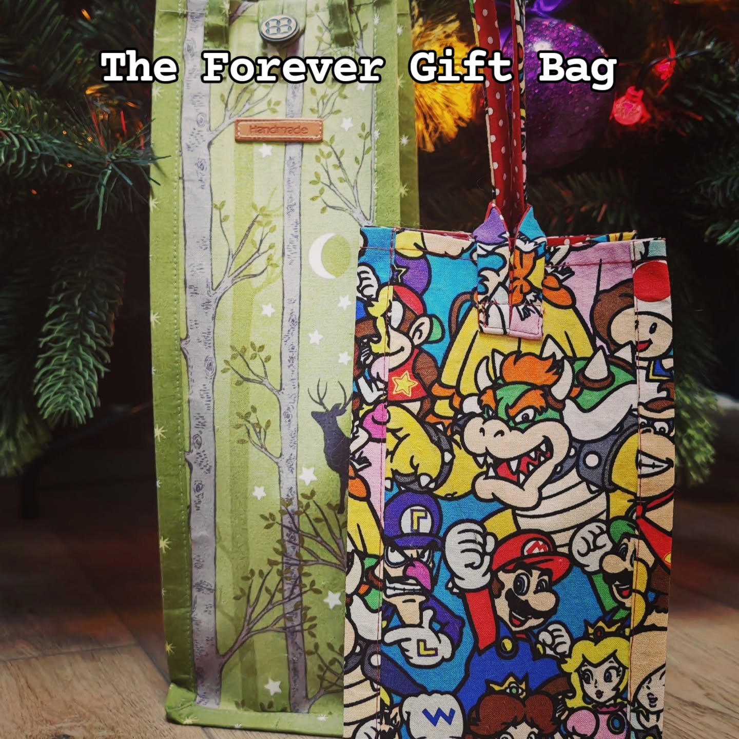 The best gift wrapping is one you can use over and over. This is the Forever Gift Bag, and you can make it in three sizes, and choose from three closure and handle combinations.
You can find this PDF sewing pattern on Etsy, Payhip, and on my website.