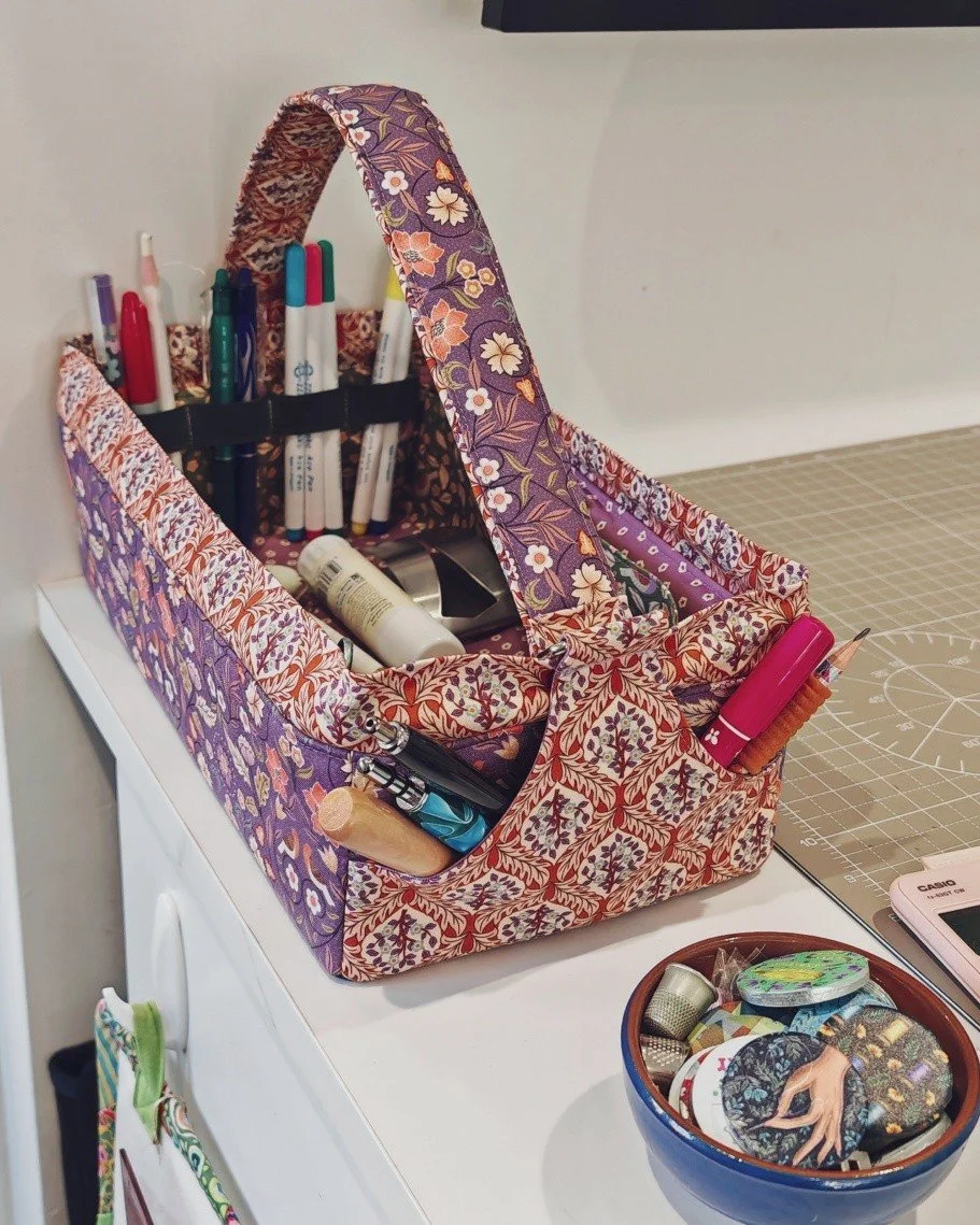 Hello lovely sewing people! I have been having a big, and well needed, spring clean in my studio. Do you like my Handy Hobby Basket in its new position?

See more on my website, and you can also buy the PDF pattern from Etsy!