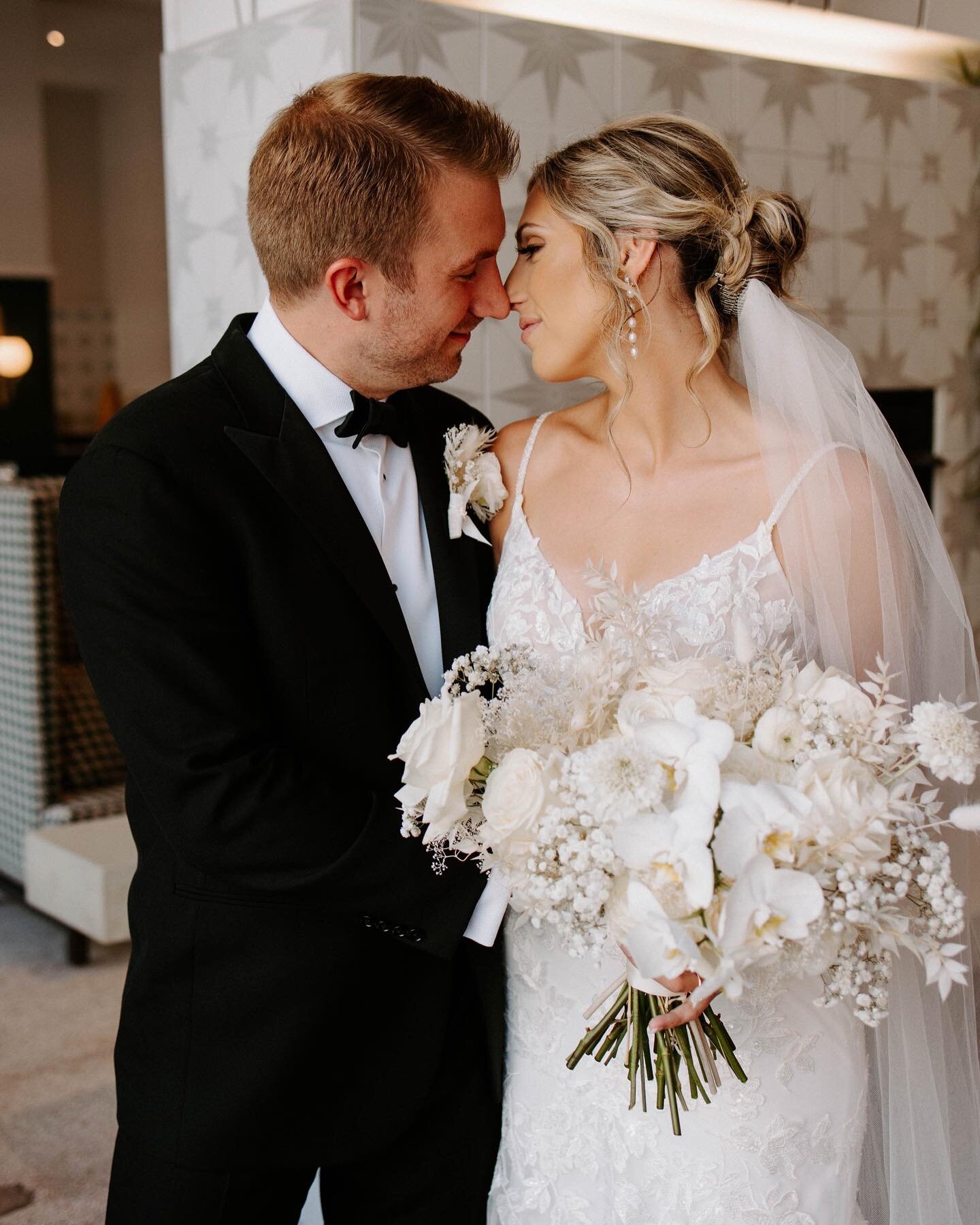 Celebrate your special day with a bridal bouquet that&rsquo;s timeless! This white and cream bouquet features white orchids, white roses, bleach dried Italian ruscus, baby&rsquo;s breath and more. 💍🤍
📸 &mdash; @marasco.photography