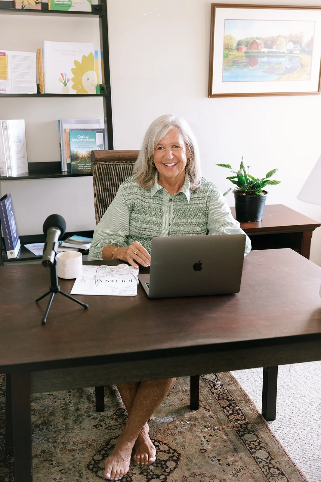 Cindy Mitchell preparing for a life coaching call