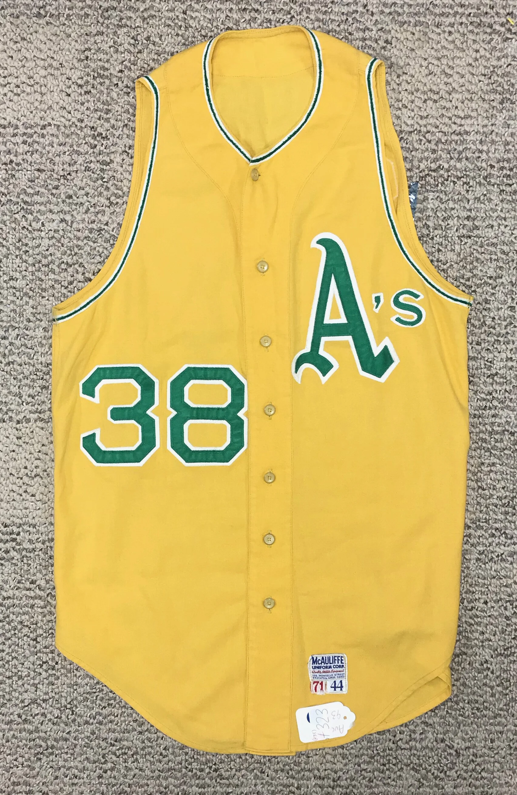 This is a real beauty! Gene Tenace's gold 1971 jersey