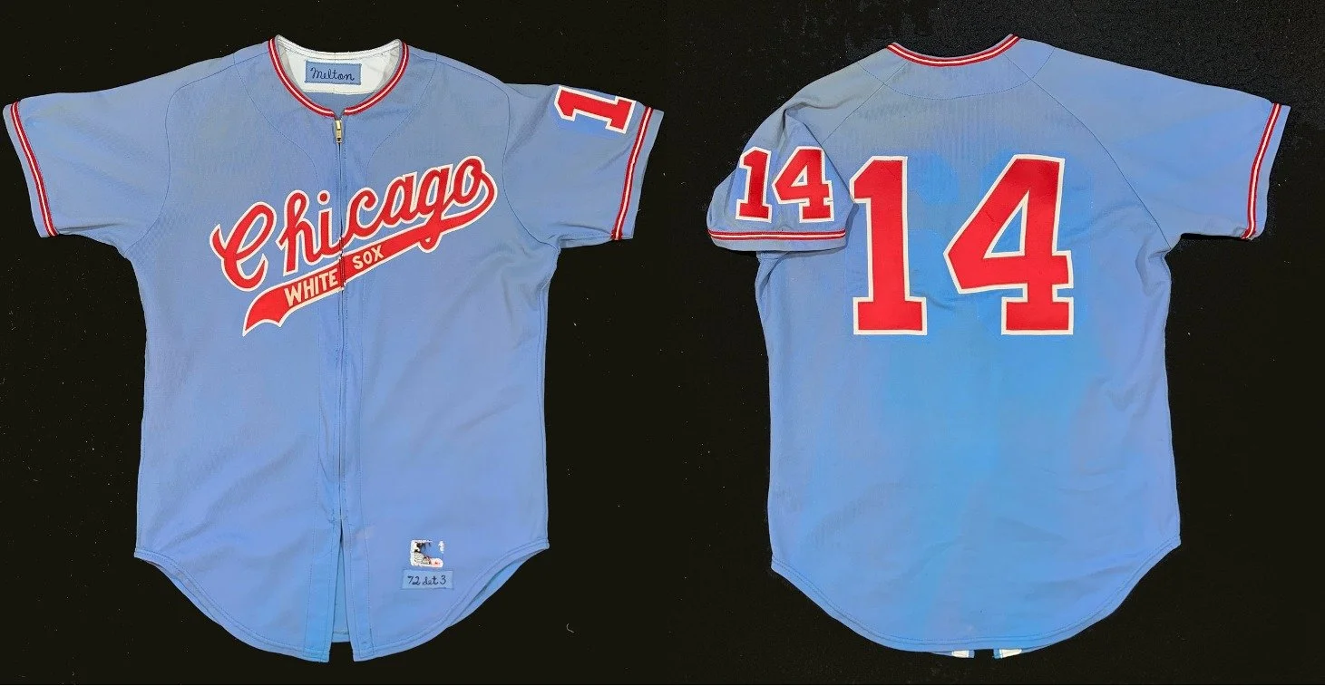 The final result! This jersey will never pass for new… nor should it. It is still discolored in spots, but the overall garment has been brightened considerably and the color evened out from our careful but aggressive washing. The replacement trim loo