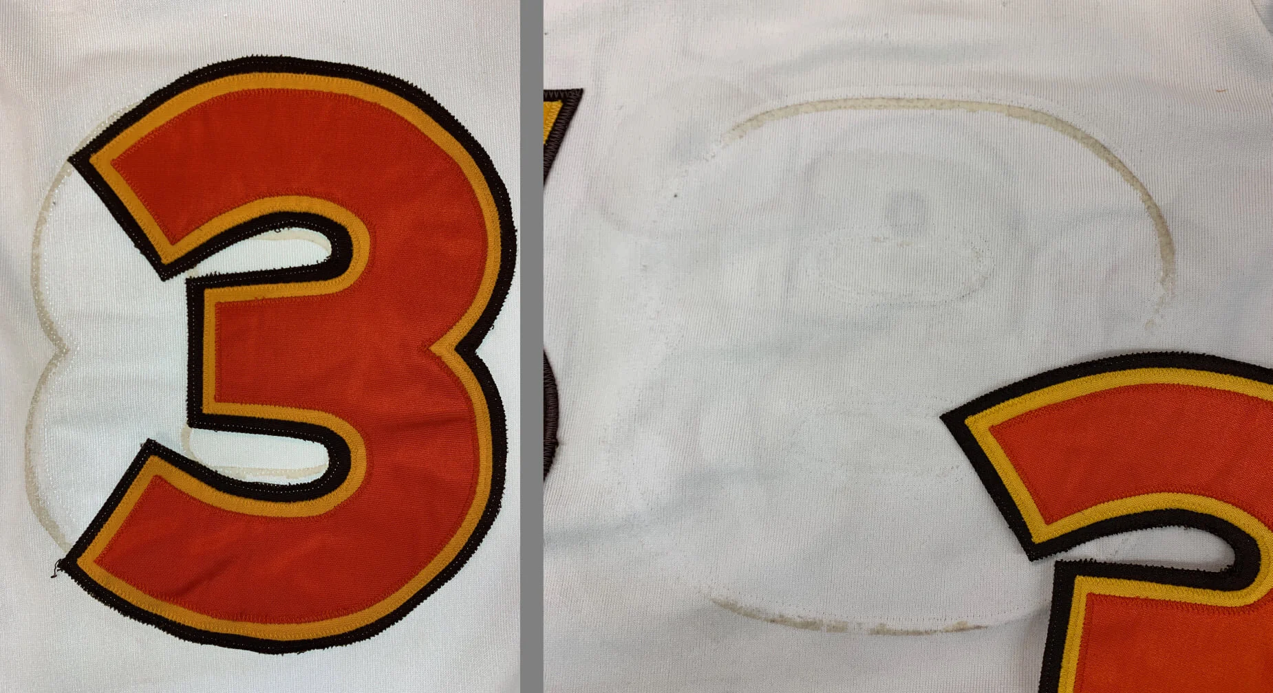 It looked like we had a winner here, and so Kyle asked me to perform an exacting restoration and authentication. I carefully cleaned the glue *only* from the areas that would not be covered by the originally assigned “3” that belonged there. A beginn