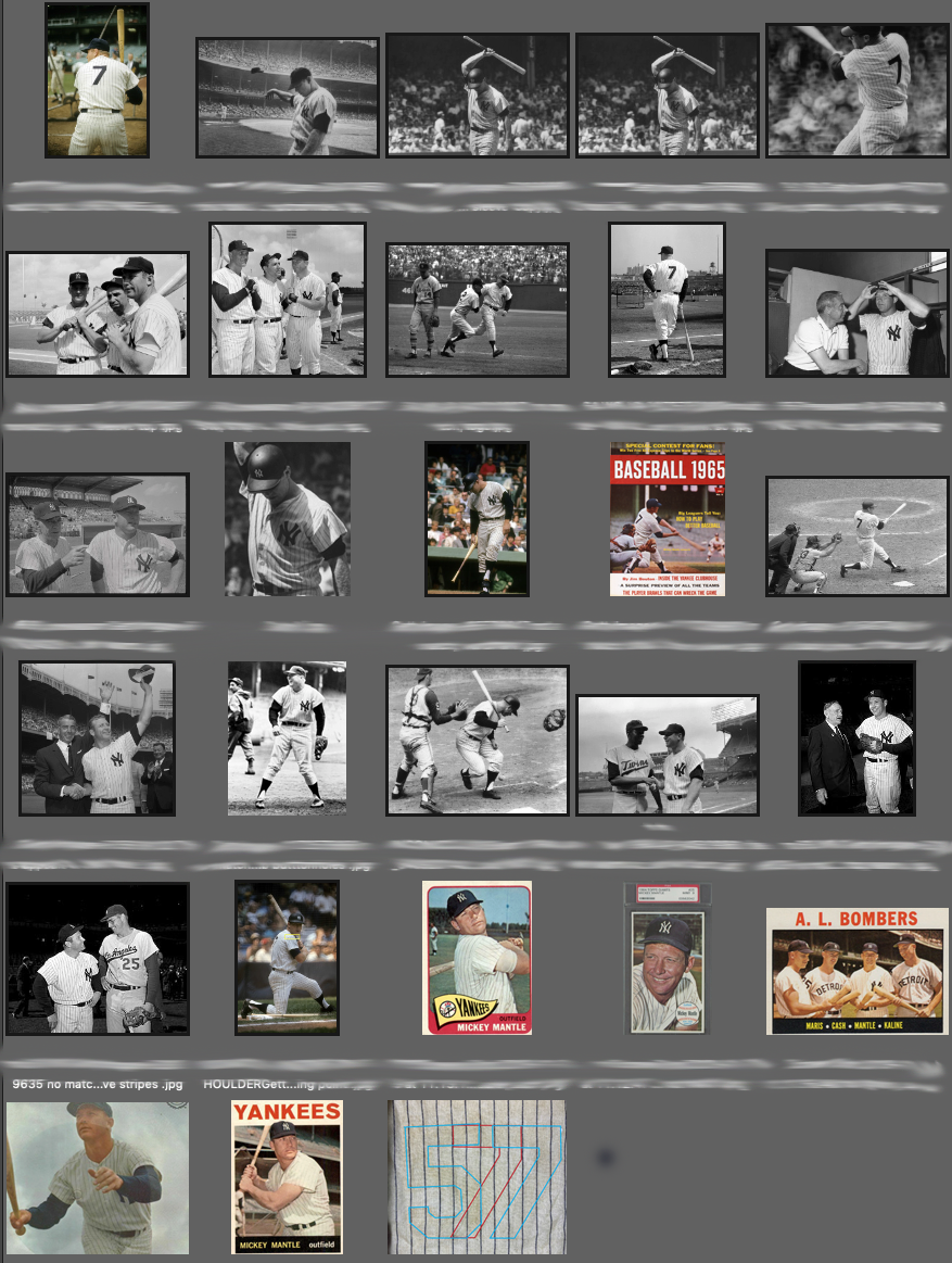 Exact restoration of the original elements was critical because our next step was to try to photo match this jersey being worn by Mantle. My sponsor is Sports Investors Authentications -- they are properly licensed to use the photographs they photo m