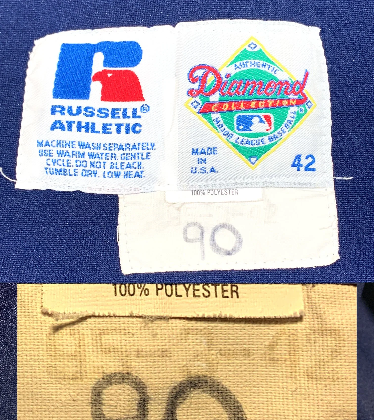 When he received it, he could see that the well-worn MLB tag had some printing on it, but it was so faded it was nearly impossible to make out. He sent it me and asked me to take a look at it. The first thing I did was to take a high resolution scan 