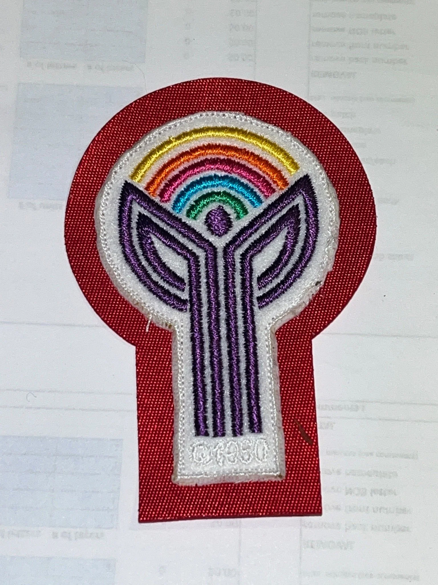 Here, the Los Angeles 1981 Bicentennial patch, complete with the tiny white embroidered 1980 copyright mark at the bottom, for the restoration of a 1981 Dodgers game jersey