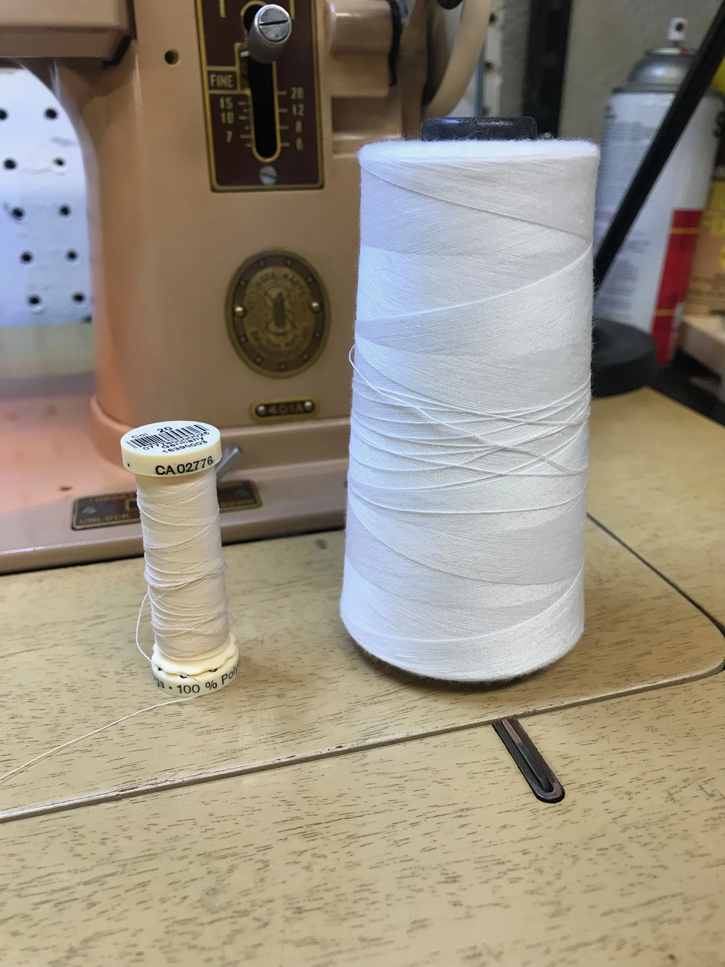 The thread is also boiled in the tea to make it match. 