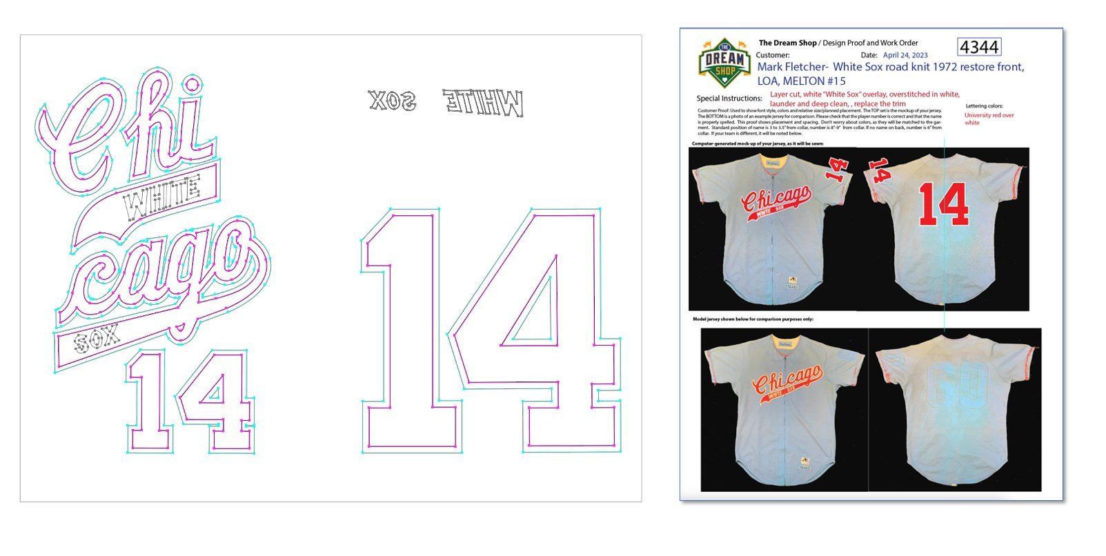 Meanwhile, I create all the cutting patterns on the computer in Adobe Illustrator. The red fabric we will use is the slightly lighter color called University Red, not bright Crimson Red. I have found that when we age-distress the lighter shade it loo