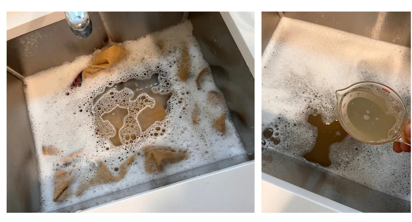 In a step that might seem frightening to the uninitiated, this jersey needed to be washed. Removing the Cardinals crest from the front had left a large cleaner area underneath where the fabric had been spared a season or more of ground in dirt. The D